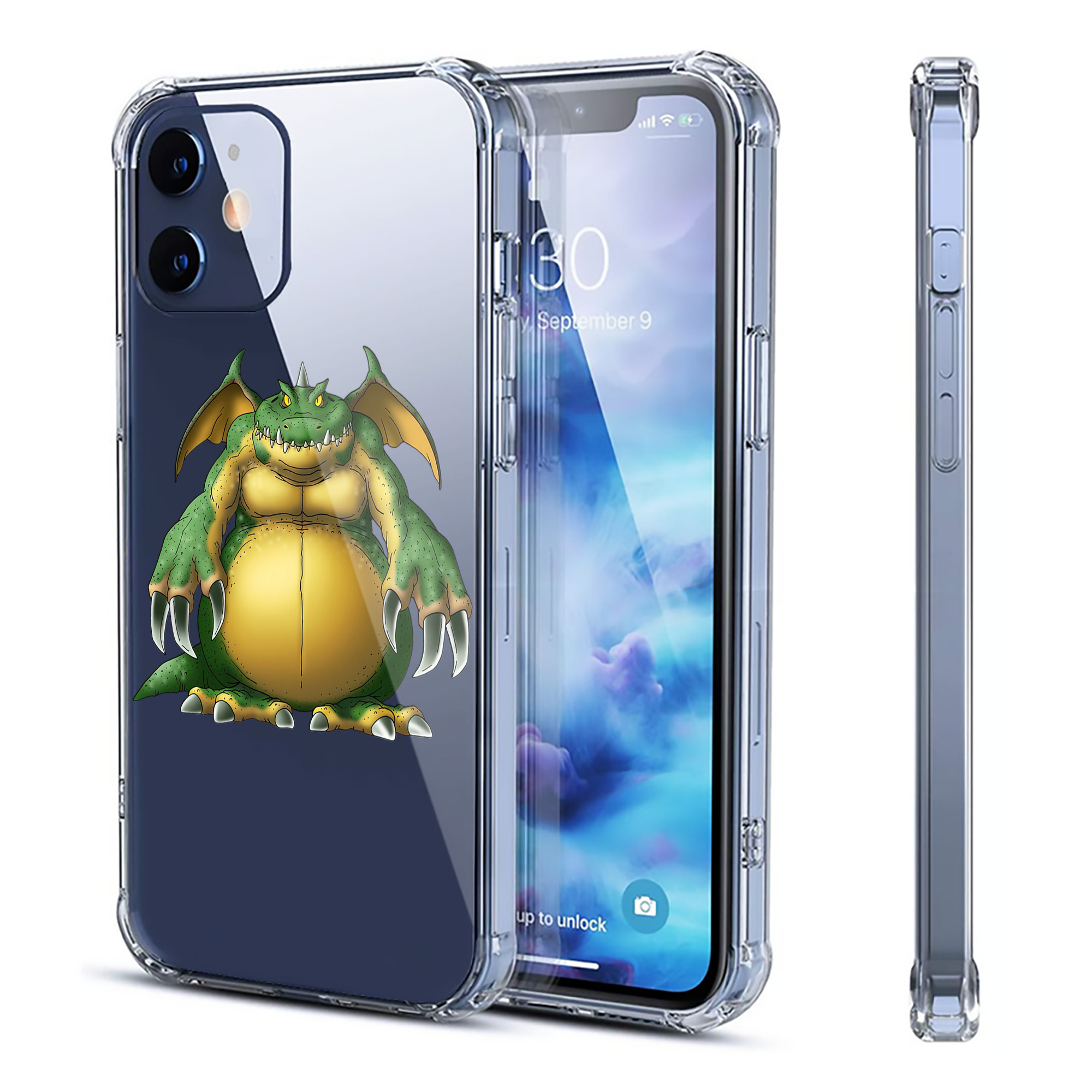 （画像用） ドラゴンクエスト Doragon Kuesuto Dragon Quest 【iPhone 12シリーズ対応】透明スマホケース（クリアソフトケース）